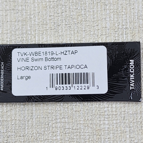 Tavik Women's Horizon Stripe Tapioca Vine Swim Bikini Bottom - L - Picture 7 of 8